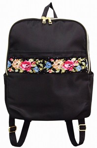 【レイクアルスター】　シェニールラインリュック　ブラック　≪バッグ≫