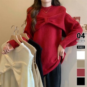 リボンニットセーター 肩あきニット カットアウトトップス ニット リボンニット カットアウト トップス