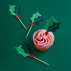 「クリスマス」フーティー バロー ヒイラギ クリスマスピック 12本セット【パーティー/中国製】
