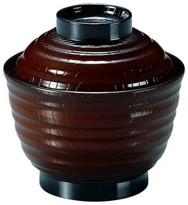 福井クラフト　3.5寸乱引木目小吸椀(蓋親)溜 33100140
