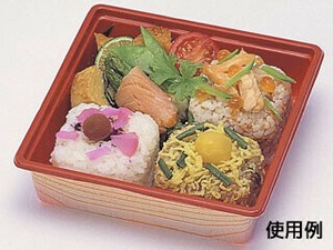 寿司容器 富久折 D-60 木目 福助工業 使い捨て 【サンプル可】