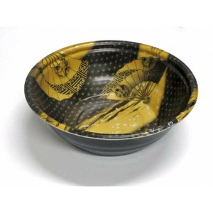 麺容器 E-42本体 夢織黒金/黒 デンカポリマー 使い捨て 電子レンジ可 【サンプル可】