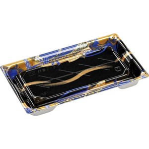 寿司容器 鈴音2-5PT 本体 帯流れ青 エフピコ 使い捨て 【サンプル可】