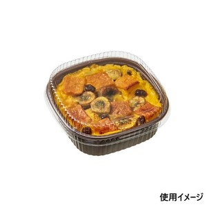 軽食容器 BAKEQ 120角 350CC 茶 中央化学 使い捨て 電子レンジ可 【サンプル可】