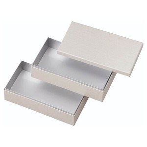 弁当容器 HSH-W200-105 2段貼箱 (白木目エンボス 内銀)セット アヅミ産業 使い捨て