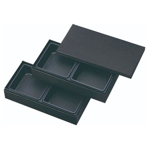 弁当容器 HSH-W250-125 2段貼箱 長手小 中仕切付き (黒木目エンボス) アヅミ産業 使い捨て