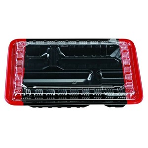 弁当容器 CK-3-2 フチ赤黒セット(エコOP) エフピコチューパ 使い捨て