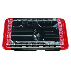 弁当容器 CK-3-1 フチ赤黒セット(エコOP) エフピコチューパ 使い捨て