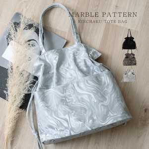 Tote Bag PU Drawstring Bag Marble