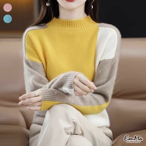カラーブロックセーター ハーフネック 長袖 秋 冬  EH3274 【2024AW】