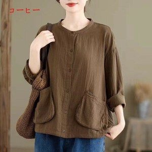 Button Shirt/Blouse Ladies fashion Cotton
