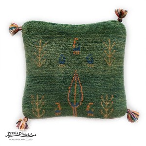 ギャッベ　ペルシャ　イラン　オーガニックウール　クッション　座布団　38×36cm　MSC291_GR