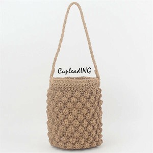 ◆◆大人気◆◆通勤する 円筒バッグ 編み物バッグ かわいい バケツバッグ 草編みバッグ 海辺休暇