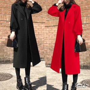 ロングコート シンプル ウール風 きれいめ カジュアル  秋 冬 【2024AW】 EH4187