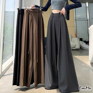 ワイドレッグパンツ タック ロングパンツ スラックス風 カジュアル  春 秋【2024新作】 EH3270