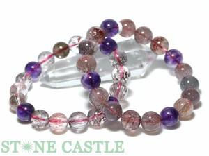 ☆高品質☆【ブレスレット】スーパーセブン (6A) (約11.5〜12mm) 【天然石 パワーストーン】