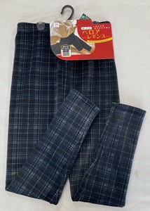 Leggings Check Pattern Shaggy Velour