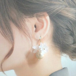 金耳针耳环 花朵