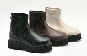 la farfa SHOES(ラファーファ・シューズ) ニット厚底ラウンドブーツ S/T590