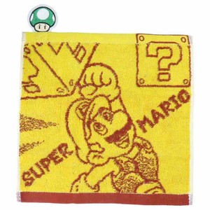 【ハンドタオル】スーパーマリオ ジャガードハンカチタオル 1アップキノコ