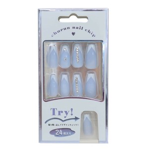 【取寄品】ネイルチップ ロングスクエアタイプ ICE BLUE