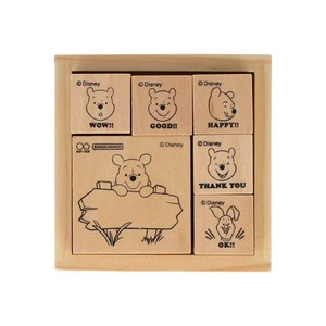【ハンコ】くまのプーさん 木製スタンプセット メッセージ
