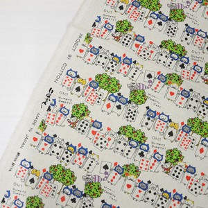 綿麻キャンバス　デジタルプリント　KDP104　トランプ猫　全1色　/布　手づくり　ハンドメイド