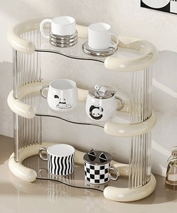《 aimoha home 》収納ボックス キッチン 収納 コップ カップ 収納ボックス 楕円 3段