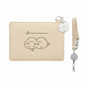 Pass Holder Beige Pass Case with Reel