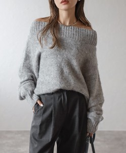 Sweater/Knitwear Off-The-Shoulder Alpaca Touch