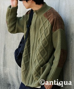 [antiqua] Cardigan Corduroy Switching Men's