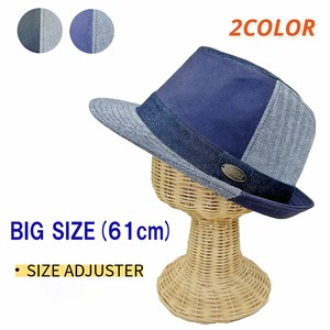 【BIG SIZE】オリジナルプレート ハイバックハット デニム パッチワーク 帽子 大きいサイズ
