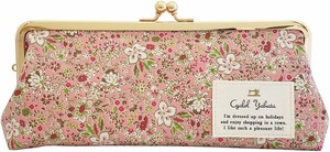 LC 花柄　がま口ペンケースL フラワーエール　ピンク