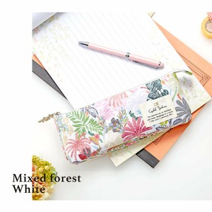 LC 花柄 ダブルペンケース ミックスフォレスト ホワイト