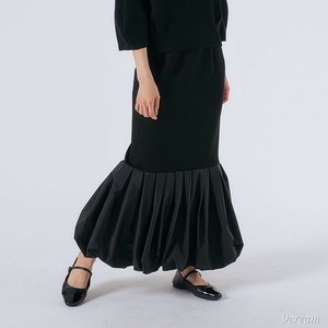 【2024年新作　即日発送】　ロング丈　切り替え　裾バルーン　スカート