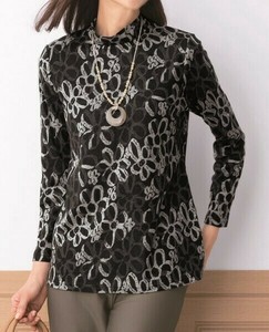T-shirt Jacquard Floral Pattern Made in Japan