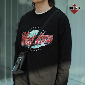 【HOOK】-original- アメカジヴィンテージ風ロゴプリントロングTEE メンズ 長袖 ユニセックス