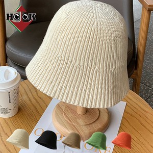 【HOOK】 無地ニット編ハット バケットハット レディース メンズ おしゃれ 暖かい