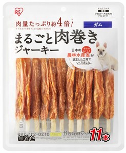 【アイリスオーヤマ　ペットフード　ジャーキー】　まるごと肉巻きジャーキーガム11本