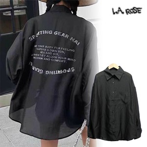 Button Shirt/Blouse Sheer Shirt Large Silhouette