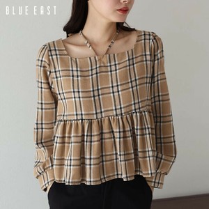 Button Shirt/Blouse Square Neck Peplum [2024 NEW]