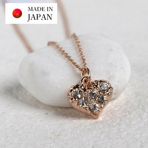 Gold Chain Necklace Ladies fashion Pink Jewelry Made in Japan