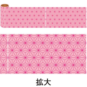 かんたんロール幕 麻の葉（桃）