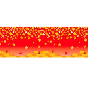 ビニール幕秋のイメージ（もみじとレンガ）