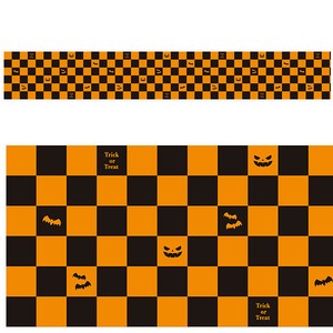 ビニール幕 ハロウィンツートンチェック ［45cm（H）］（25M巻）