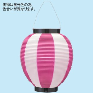 ポリ夏目八寸丸提灯（コンビ）ピンク