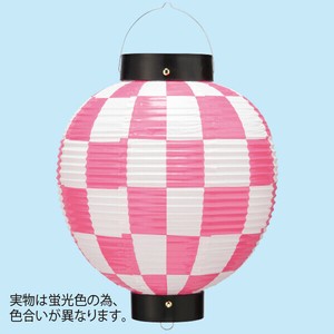 ビニール尺丸提灯（市松ピンク）