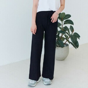 ★リブニットワイドパンツ　AW　SS　スウェット　ルーズ　ストライプ