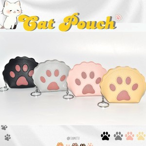 ポーチ ミニ 猫足 小物入れ 猫 レディース 縦 9cm 横 13cm(最大) マチ 4cm（底）