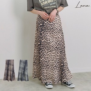 ★レオパード柄ロングスカート マーメイド　サテン　ヒョウ　アニマル　フレア　2024秋冬